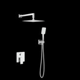 Sensea Studio Shower Kit In Wall Mixer Faucet Square Shape Chrome,